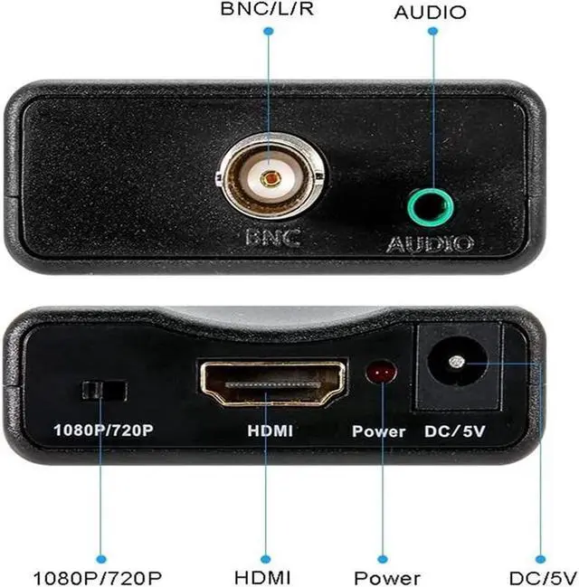 Alt view image 6 of 6 - BNC to HDMI Converter Adapter Female CVBS BNC HDMI Coax 1080P Output HDCP Hook Security Camera DVRs Surveillance