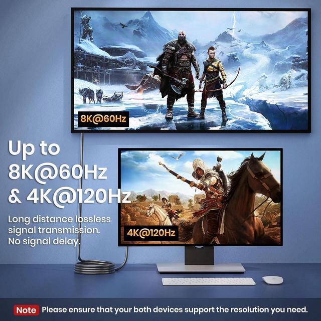 Alt view image 7 of 7 - Fiber Optic HDMI 2.1 Cable, in Wall - 48Gbps Outdoor Armoured HDMI 2.1 Cable 8K@60Hz,4K@120Hz Dynamic HDR, eARC for RTX 3080/3090 Xbox Series X PS5 Denon AV Receiver L-G Sam-sung S-ony TV 150 ft.