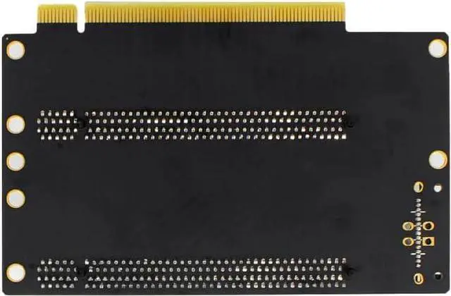 Alt view image 5 of 5 - PCI-E 4.0 x16 1 to 2 Expansion Card Gen4 Split Card PCIe-Bifurcation x16 to x8x8 with 20mm Spaced Slots CPU4P Power Supply Port (with 4Pin Cable Higher)