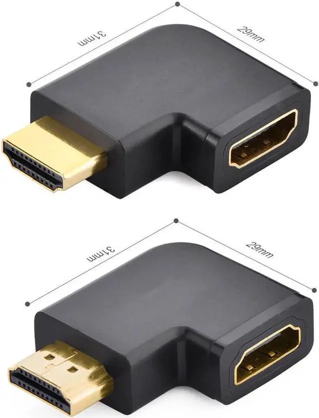 Main image of 2 Pack HDMI Adapter 90 and 270 Degree Right Angle HDMI Male to Female Adapter Support 3D 4K 1080P HDMI Extender for TV Stick, Roku stick, Chromecast, Nintendo Switch, Xbox, PS4, PS3, Laptop, PC