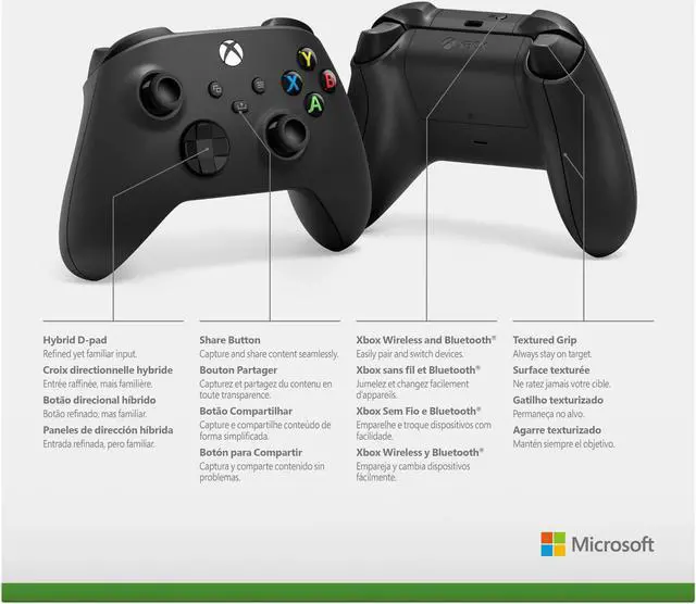 Alt view image 4 of 4 - Microsoft Xbox Wireless Controller - Carbon Black