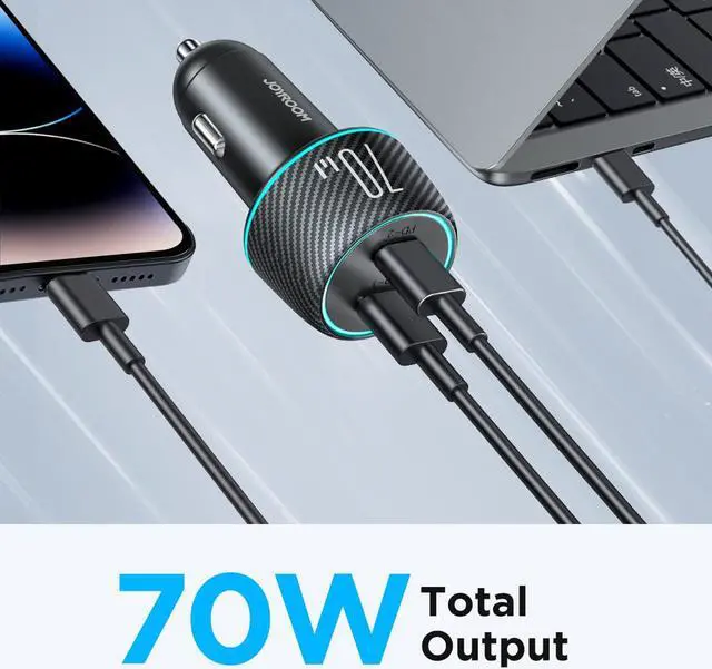 Alt view image 3 of 7 - USB C Car Charger, 70W 2-Port Double Fast Type C Car Charger Adapter