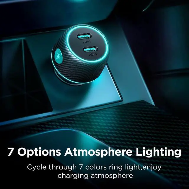 Alt view image 6 of 7 - USB C Car Charger, 70W 2-Port Double Fast Type C Car Charger Adapter