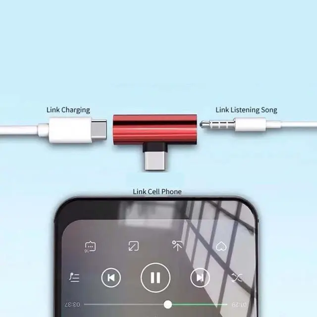 Alt view image 2 of 2 - Right Angle USB C to 3.5mm Audio Adapter, Type USB C to Headphone Jack Dongle Aux Adapter