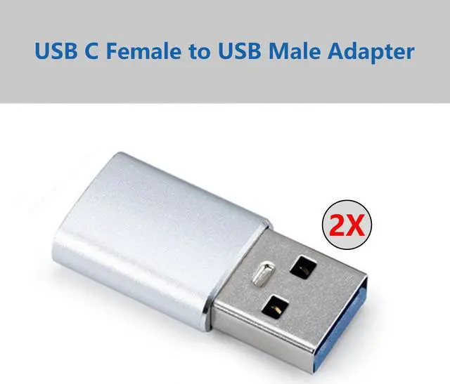 Main image of USB C Female to USB Male Adapter (2-Pack), 3.0 USB A to USB C Adapter