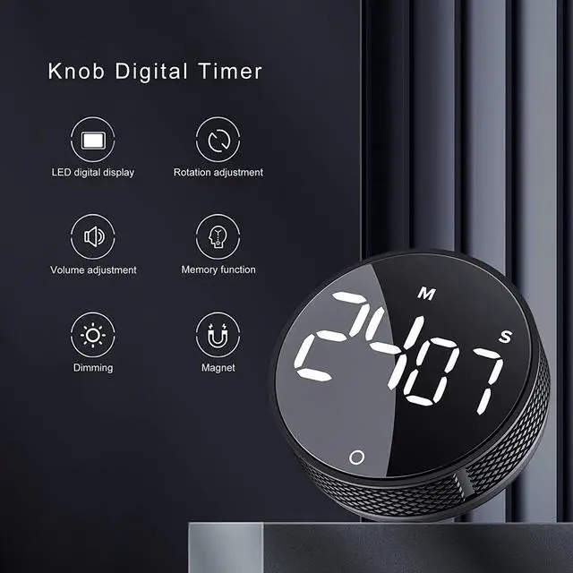 Alt view image 2 of 5 - Digital Kitchen Timer Magnetic Countdown Countup Timer with Large LED Display Easy for Cooking and for Seniors and Kids to Use