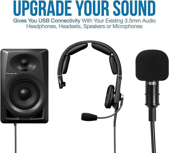 Alt view image 4 of 4 - USB to Audio External Stereo Sound Adapter with 3.5mm Headphone and Microphone Jack for USB Audio Device, Windows, Mac, Linux, PC, Laptops, Desktops