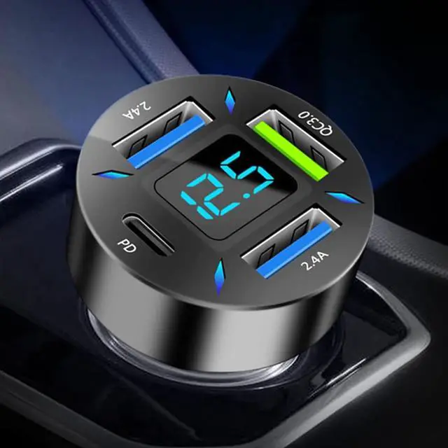 Main image of 4-in-1 Car Charger 66W Super Fast Charging with USB PD&QC 3.0 Universal Quick Charge for 12-24V Car Cigarette Lighter Plug
