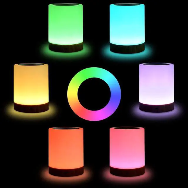 Alt view image 2 of 7 - Table Lamp Bedside Touch Control Lamp for Bedroom Modern Design Smart Nightstand Desktop LED Lamps Portable for Read