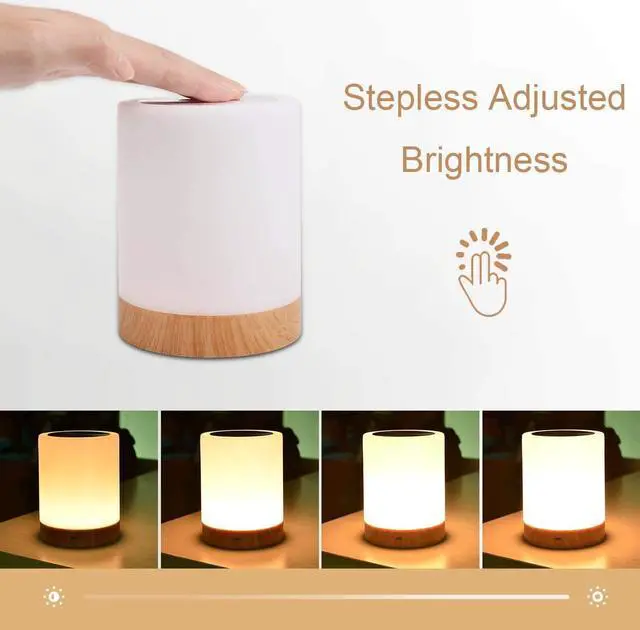 Alt view image 3 of 7 - Table Lamp Bedside Touch Control Lamp for Bedroom Modern Design Smart Nightstand Desktop LED Lamps Portable for Read
