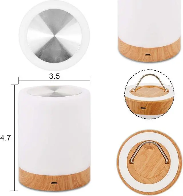 Alt view image 4 of 7 - Table Lamp Bedside Touch Control Lamp for Bedroom Modern Design Smart Nightstand Desktop LED Lamps Portable for Read