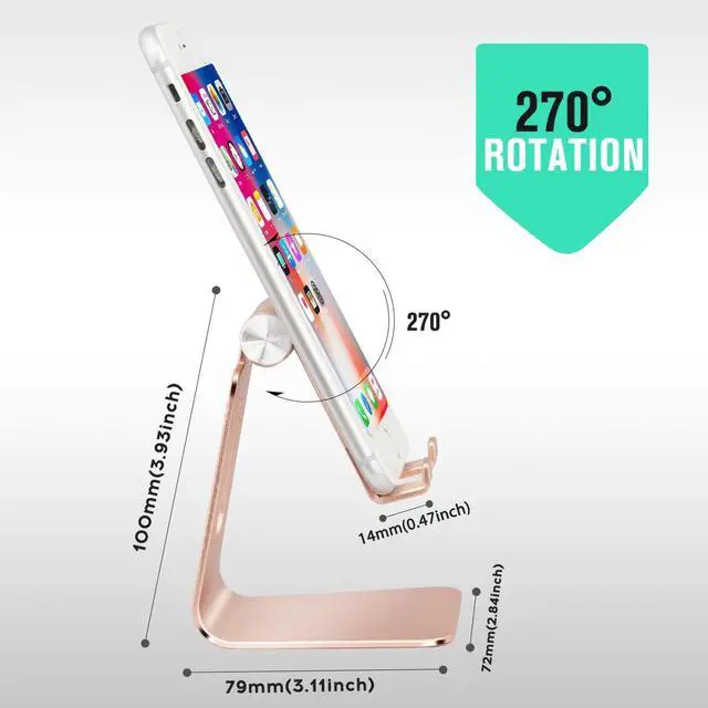 Alt view image 3 of 5 - Adjustable Cell Phone Stand, Phone Holder,Aluminum Desktop Compatible with All Mobile Phones