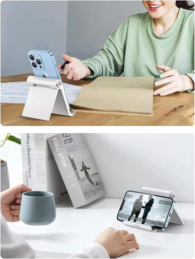 Alt view image 7 of 7 - Cell Phone Stand for Desk Phone Holder Foldable Portable Adjustable,Office Desk Travel Accessories