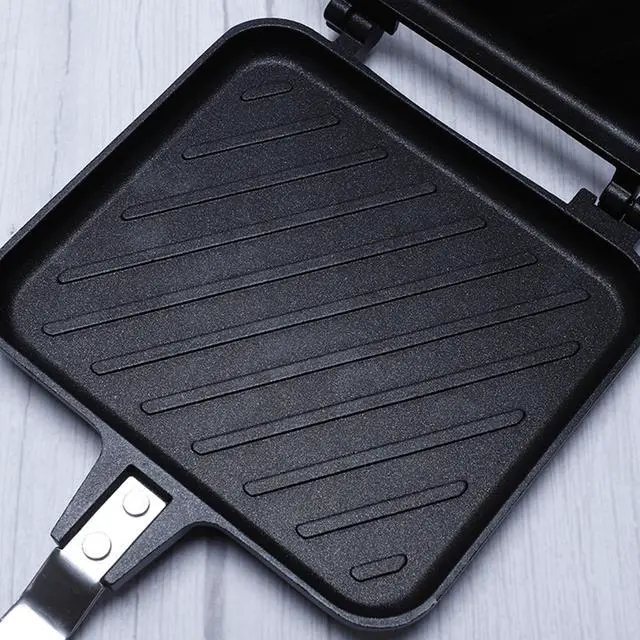 Alt view image 5 of 5 - Sandwich Maker, Non-stick Grilled Sandwich and Panini Maker Pan with Handle, Stovetop Toasted Sandwich Maker Aluminum Flip Pan for Home Kitchen