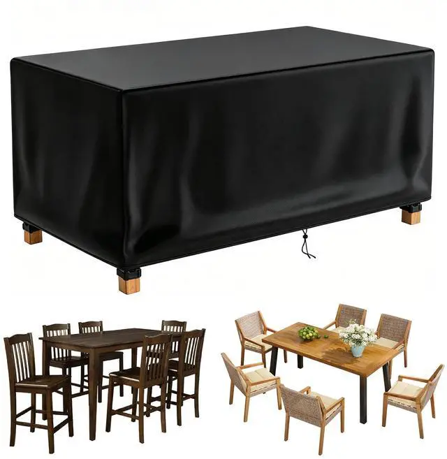 Main image of Black Square Table Cover, All Weather Waterproof Outdoor Patio Square Table Protector