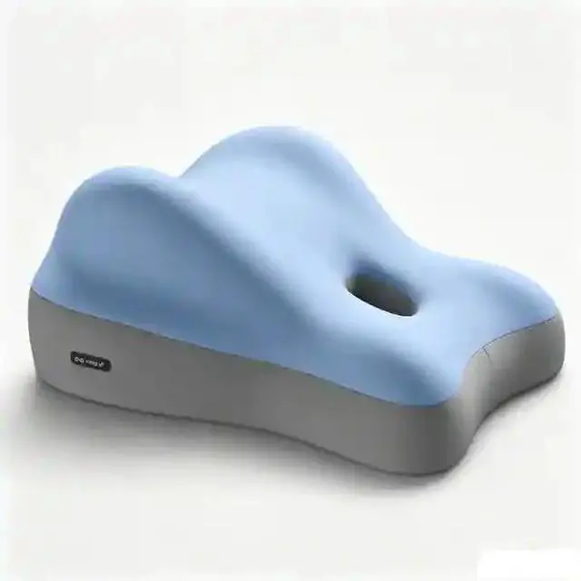 Main image of Plush Inflatable Body Pillow with Ultra-Soft Fluffy Surface, Comfort Support Cushion for Bed & Sofa, Beige Inflatable Pillow, Easy to Clean & Store