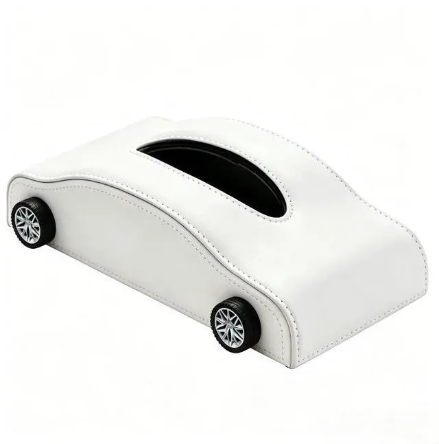 Main image of PU Leather Car Tissue Holder, Cool Sports Car Shape Tissue Box for Car Armrest & Dashboard, Stylish Automobile Interior Accessory for Vehicle Decoration