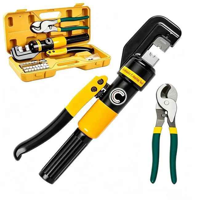 Main image of Manual Hydraulic Crimping Pliers, Heavy Duty Cable Lug Crimping Tool, Portable Hydraulic Wire Terminal Crimper for Copper Aluminum Lugs, Electrical Cold Terminal Press Tool