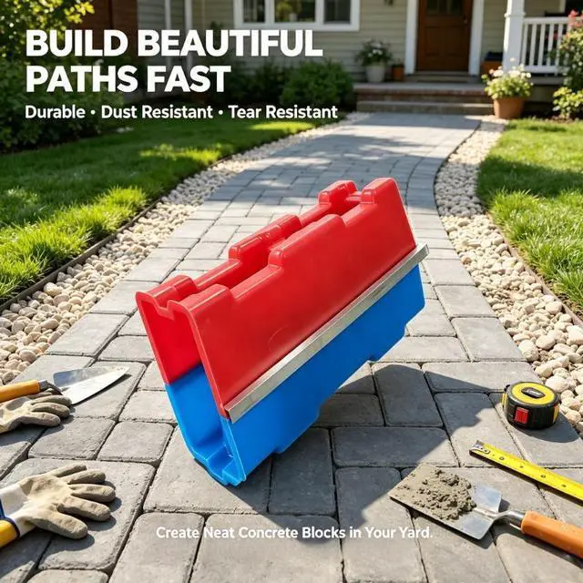 Main image of Plastic Hollow Concrete Block Mold, Reusable Interlocking Brick Mould, DIY Concrete Hollow Brick Molding Tool for Garden Landscape Construction