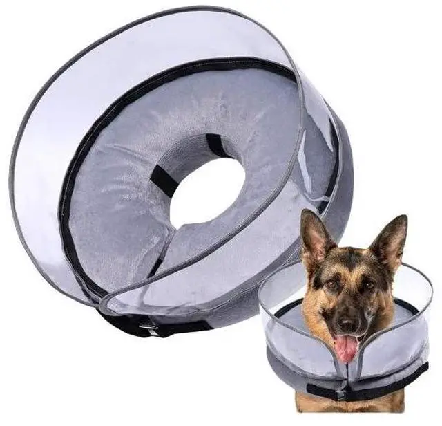 Main image of XL Inflatable Pet Recovery Collar, Soft Protective Inflatable Cone Collar for Large Dogs, Adjustable AntiLick ECollar for PostSurgery Recovery
