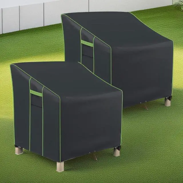 Main image of 2 Pack Patio Chair Covers, Waterproof HeavyDuty Oxford Outdoor Furniture Protector, Wind Resistant AntiUV Patio Armchair Cover for Backyard Lawn