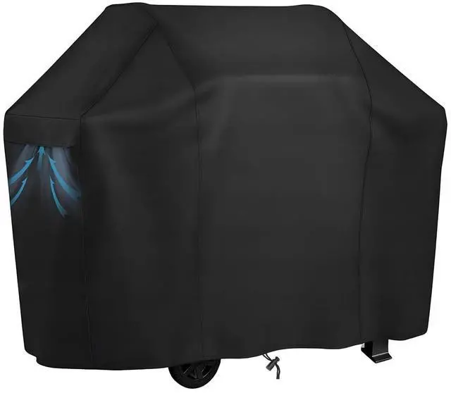 Main image of Grill Cover, HeavyDuty Oxford Fabric Waterproof UVResistant Black Outdoor BBQ Gas Grill Protector Cover