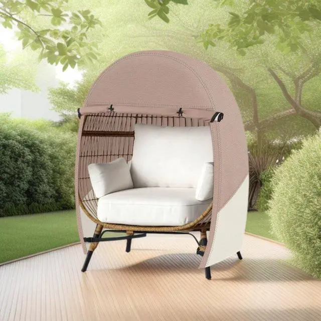 Main image of Egg Chair Cover, HeavyDuty Oxford Fabric Waterproof UVResistant TwoTone Outdoor Egg Wicker Chair Furniture Protector