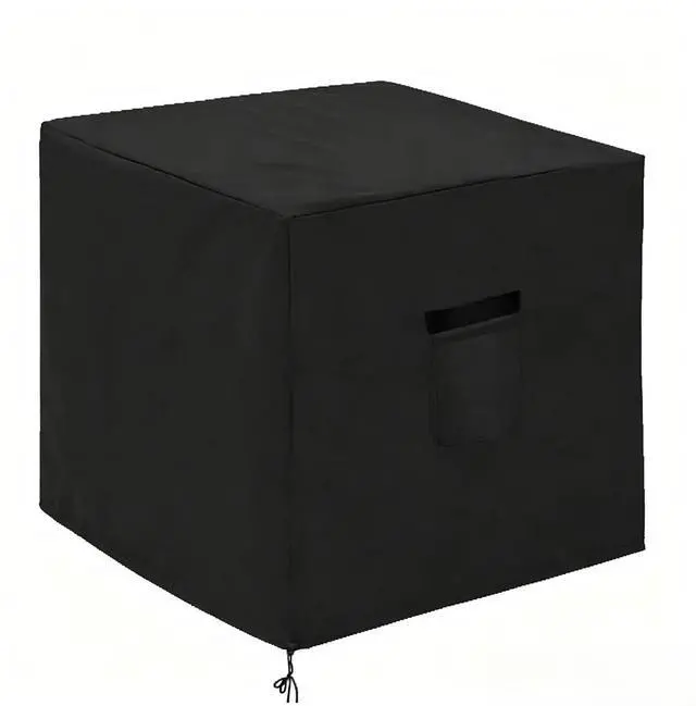 Main image of Square Air Conditioner Cover, HeavyDuty Oxford Fabric Waterproof UVResistant Black Outdoor AC Condenser Unit Protector