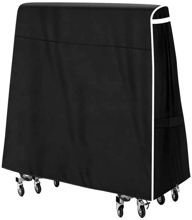 Main image of Black Patio Ping Pong Table Protector, AllSeason Waterproof Dust Cover for Vertical Folding Table Tennis Table