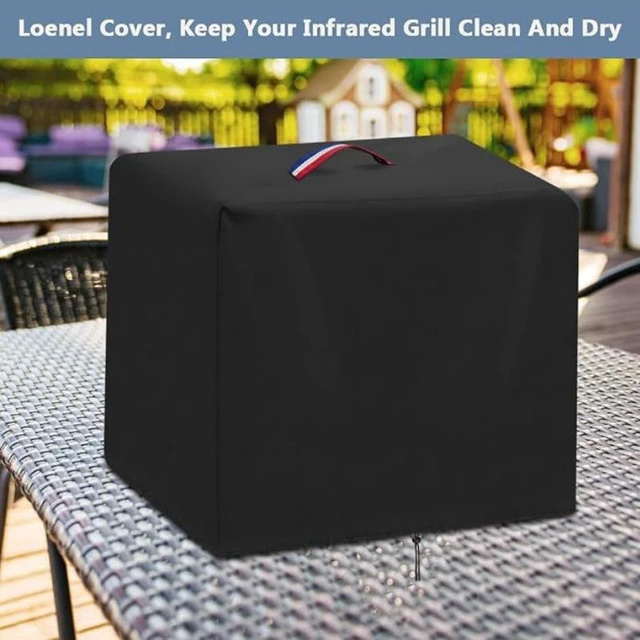 Main image of Black Tabletop Infrared Grill Cover, HeavyDuty Oxford Fabric Outdoor Countertop BBQ Grill Protector with Top Handle and Drawstring