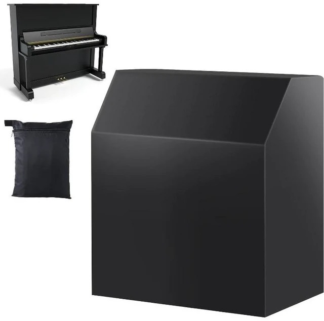 Main image of Black Upright Piano Full Cover, HeavyDuty Oxford Cloth Full Wrap Household Vertical Piano Protector with Storage Bag