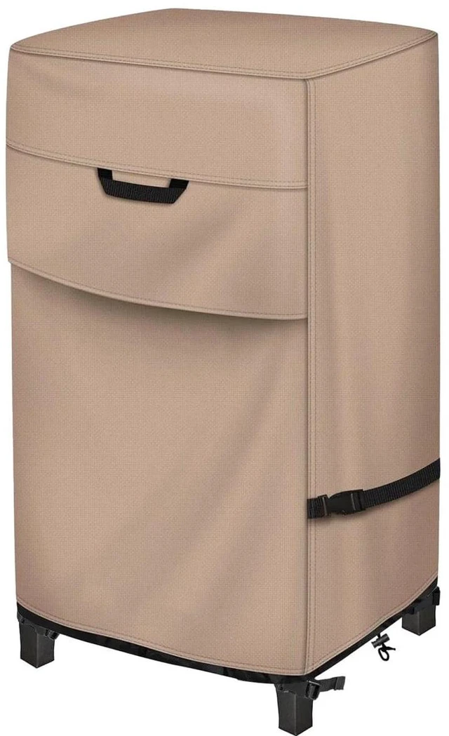 Main image of Khaki Electric Smoker Cover, HeavyDuty Oxford Fabric Outdoor Vertical Electric Smoker Waterproof UVResistant Protector