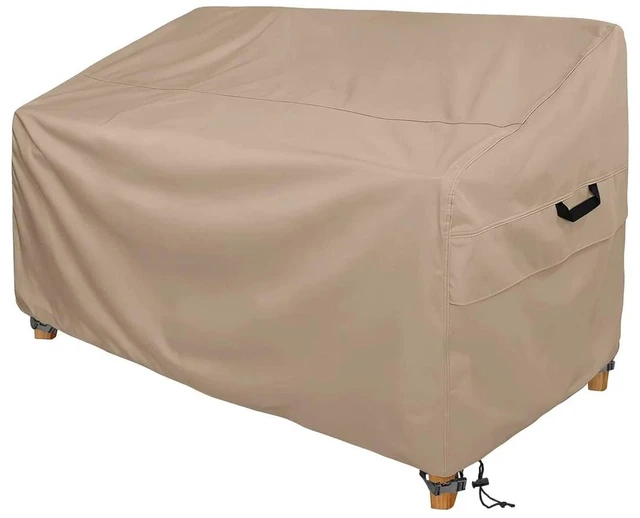 Main image of Khaki Rectangle Patio Furniture Set Cover, HeavyDuty Oxford Fabric Waterproof UVResistant Outdoor Rectangular Sofa Table Chair Protector with Storage Pocket