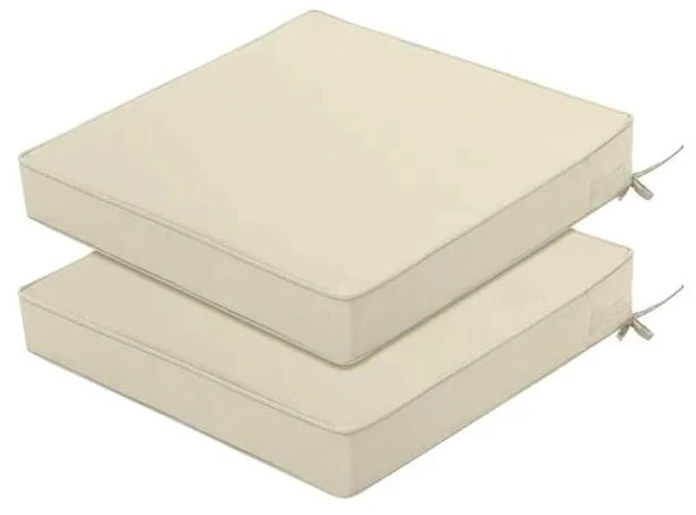 Main image of Thick Square Outdoor Chair Cushion Set of 2, WeatherResistant Seat Pads with Secure Ties for Lawn Patio Chairs