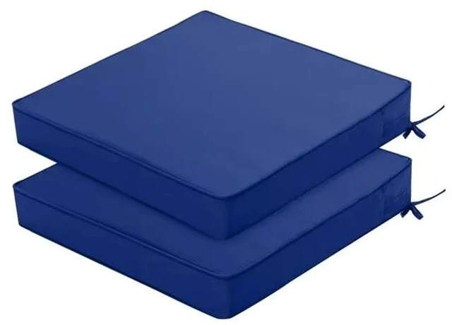 Main image of Thick Square Outdoor Chair Cushion Set of 2, WeatherResistant Seat Pads with Secure Ties for Lawn Patio Chairs