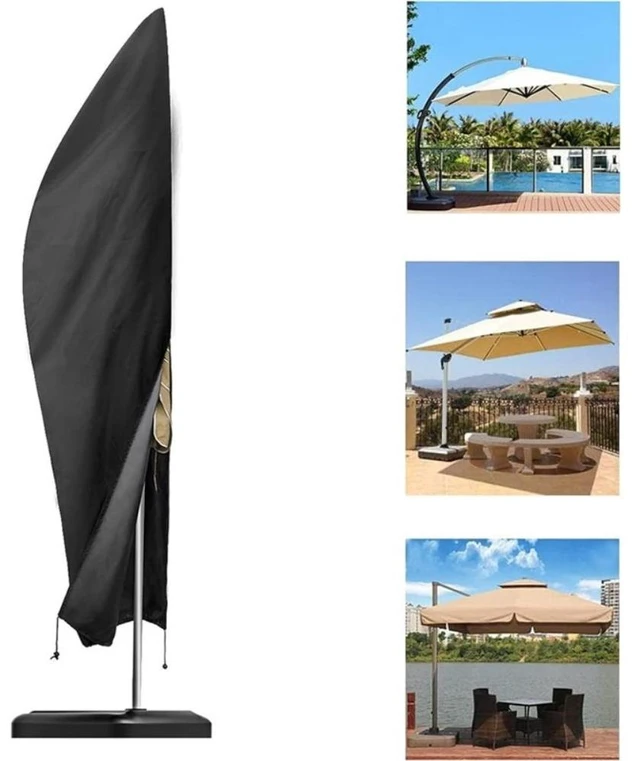 Main image of 1pc Premium Oxford Cloth Patio Umbrella Cover, Windproof UV Resistant Fade Resistant All Weather Protective Cover, Breathable Waterproof Dustproof Parasol Shield for Garden Courtyard Outdoor Use