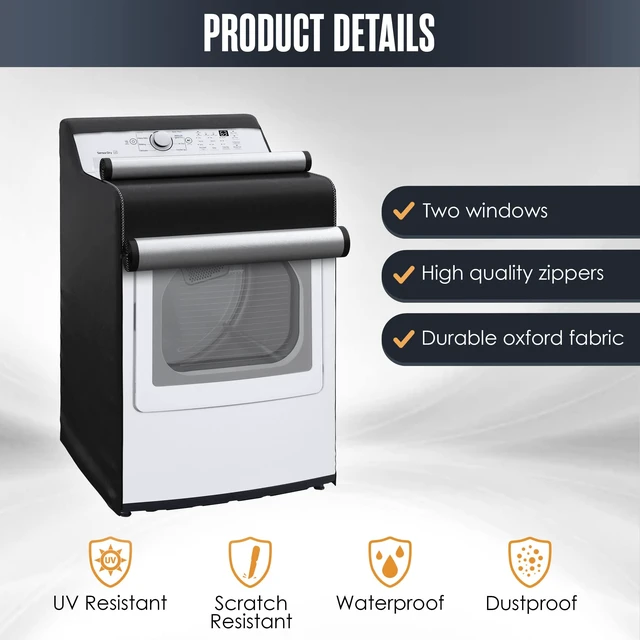 Main image of Heavy-Duty Anti-Aging Fabric Washer Dryer Protective Cover, Waterproof Dustproof All Weather Shield, Indoor Outdoor Protector for Washing Machine & Clothes Dryer