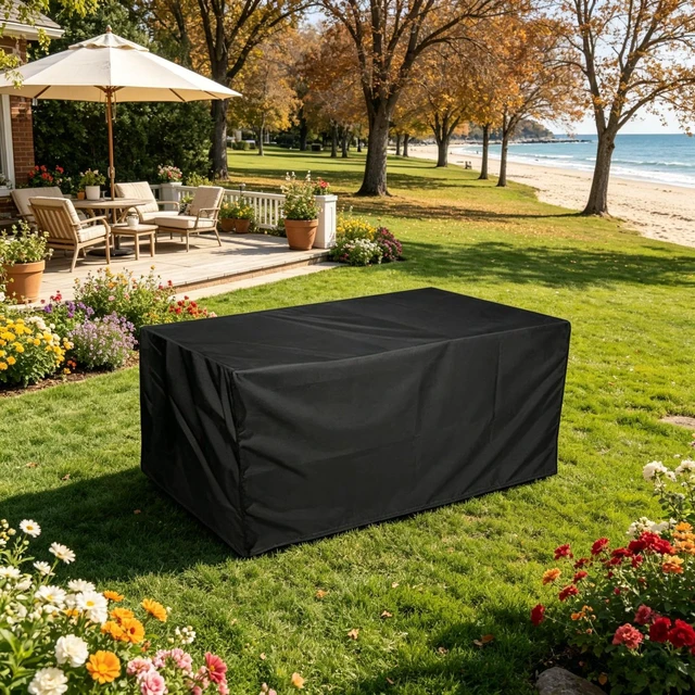 Main image of Heavy-Duty Rectangular Storage Locker Cover, Outdoor Small Side Table Protective Cover, Portable Storage Box Lid Cloth, Dustproof Weather Resistant Storage Protective Cover for Home & Garden