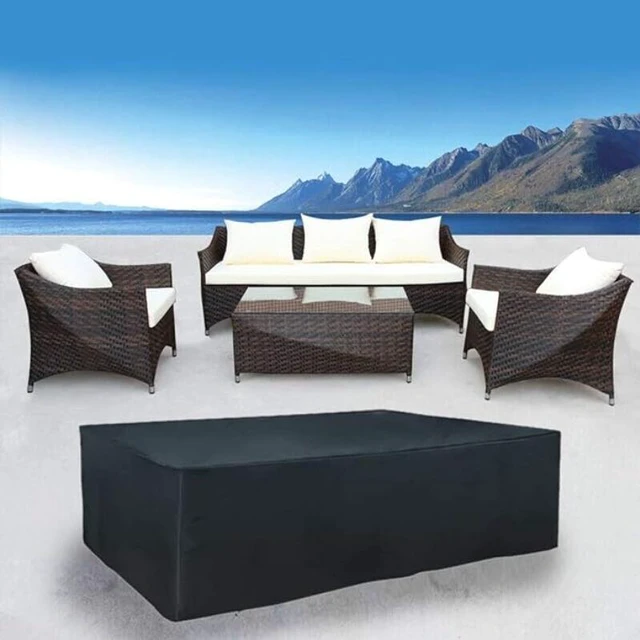 Main image of Rectangular Patio Furniture Cover, Heavy Duty Waterproof UV Resistant Cover with Adjustable Drawstring for Outdoor Table Sofa