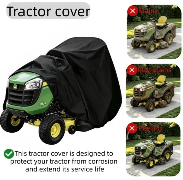 Main image of Heavy-Duty 420D Polyester Lawn Mower Cover, Waterproof & UV Resistant Outdoor Protector, Black, Easy Installation, Fits Lawn Mower Decks Up to 54 Inches, Lawn Mower Accessories