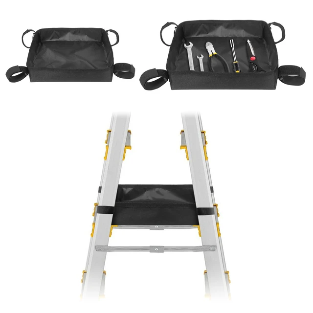 Main image of Portable Ladder Tool Kit, Collapsible Black Ladder Storage Rack, Heavy Duty Ladder Organizer for Garage Workshop Home