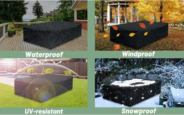 Alt view image 6 of 7 - Patio Furniture Covers for Table and Chairs Set, Waterproof Outdoor Sectional Sofa Covers Heavy Duty Oxford Outdoor Furniture Set Covers