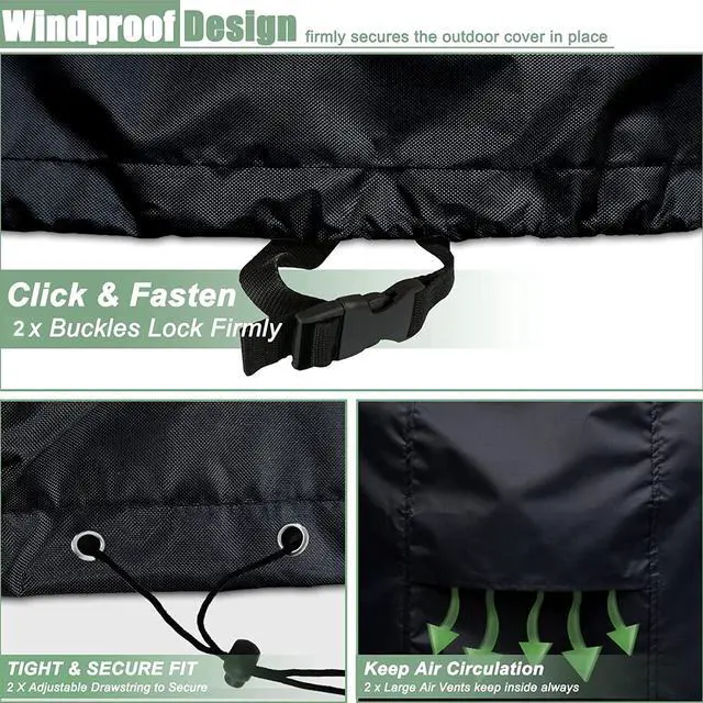 Alt view image 5 of 7 - Patio Furniture Covers for Table and Chairs Set, Waterproof Outdoor Sectional Sofa Covers Heavy Duty Oxford Outdoor Furniture Set Covers
