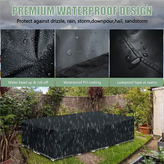 Alt view image 4 of 7 - Patio Furniture Covers for Table and Chairs Set, Waterproof Outdoor Sectional Sofa Covers Heavy Duty Oxford Outdoor Furniture Set Covers