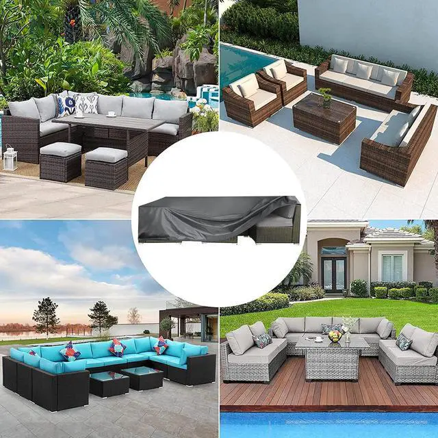 Alt view image 7 of 7 - Patio Furniture Cover Waterproof, Large Outdoor Sectional Sofa Cover for Deck, Lawn and Backyard, Heavy Duty Patio Cover for Outdoor Furniture