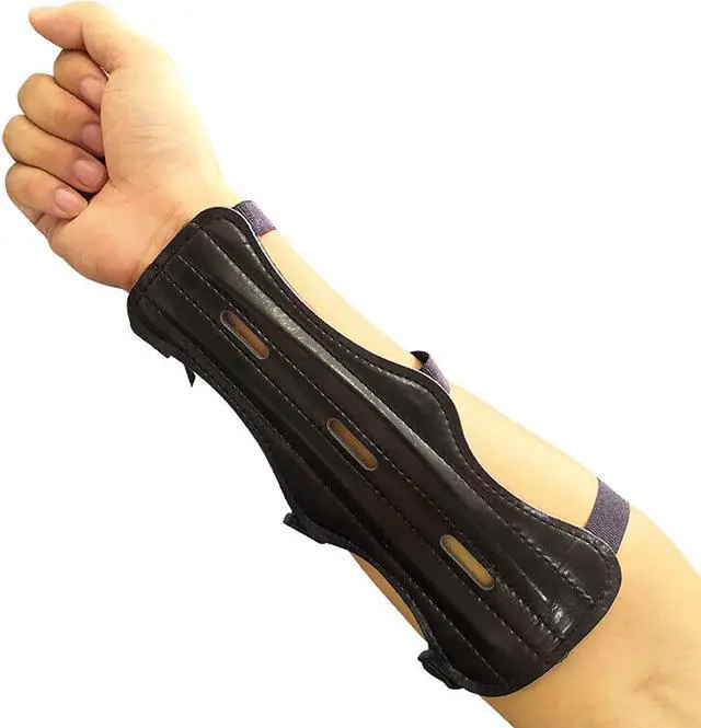 Alt view image 2 of 7 - Archery Arm Guard Finger Guard Protector Leather Adjustable Bow Shooting Target