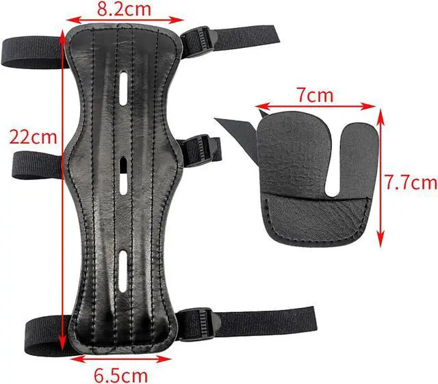 Alt view image 3 of 7 - Archery Arm Guard Finger Guard Protector Leather Adjustable Bow Shooting Target