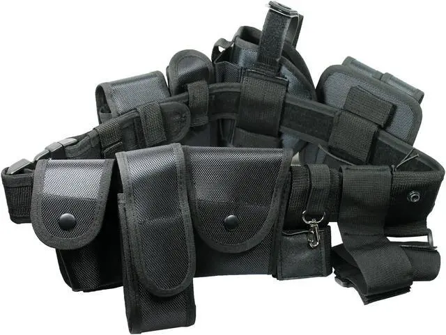 Alt view image 2 of 7 - Black Tactical Nylon police Security Guard Duty Belt Utility Kit