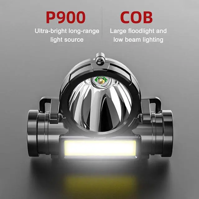 Alt view image 3 of 7 - Rechargeable LED Headlamp Headlight Head Band Torch Work Light Bar Flashlight