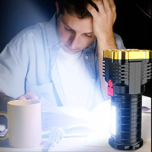 Alt view image 2 of 7 - Super Bright LED Torch Flashlight+USB Rechargeable Tactical Camping Outdoor Lamp